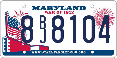 MD license plate 8BJ8104
