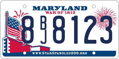 MD license plate 8BJ8123