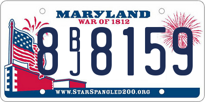 MD license plate 8BJ8159