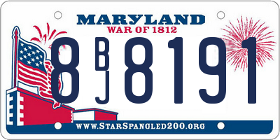MD license plate 8BJ8191