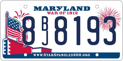 MD license plate 8BJ8193