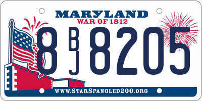 MD license plate 8BJ8205