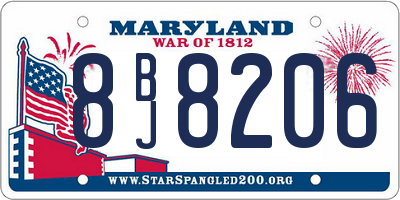 MD license plate 8BJ8206