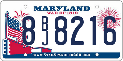 MD license plate 8BJ8216