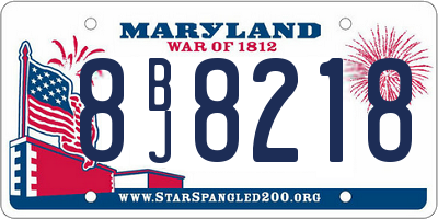 MD license plate 8BJ8218