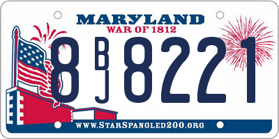 MD license plate 8BJ8221