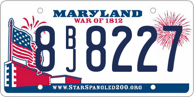 MD license plate 8BJ8227