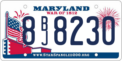 MD license plate 8BJ8230