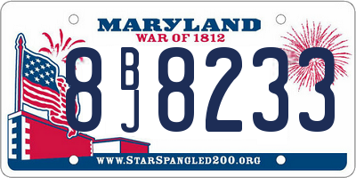 MD license plate 8BJ8233