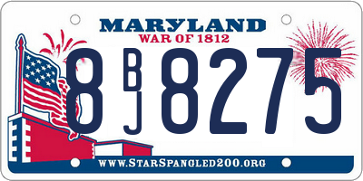 MD license plate 8BJ8275