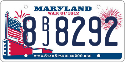 MD license plate 8BJ8292
