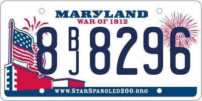 MD license plate 8BJ8296