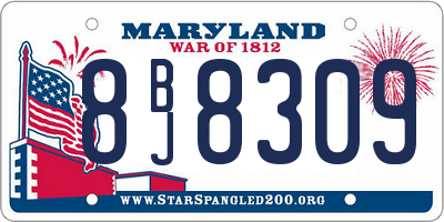 MD license plate 8BJ8309