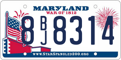MD license plate 8BJ8314