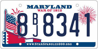 MD license plate 8BJ8341