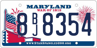 MD license plate 8BJ8354
