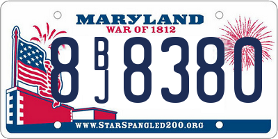 MD license plate 8BJ8380