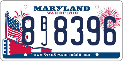 MD license plate 8BJ8396