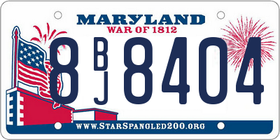 MD license plate 8BJ8404