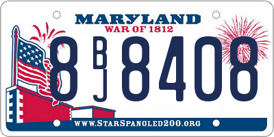 MD license plate 8BJ8408