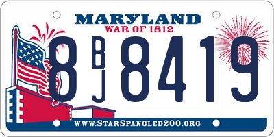 MD license plate 8BJ8419