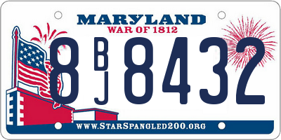 MD license plate 8BJ8432