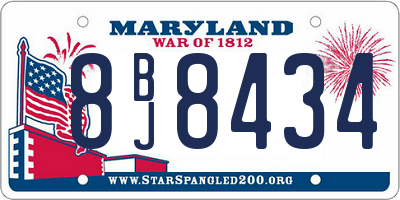 MD license plate 8BJ8434