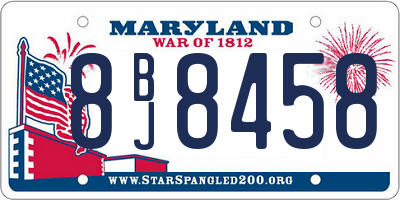 MD license plate 8BJ8458