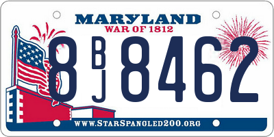 MD license plate 8BJ8462