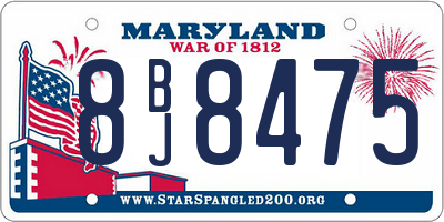 MD license plate 8BJ8475