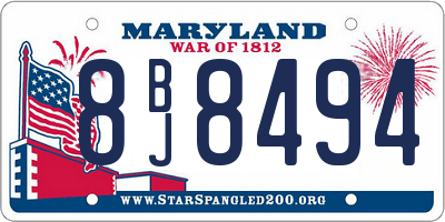 MD license plate 8BJ8494
