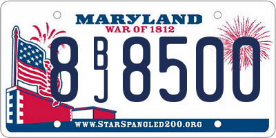 MD license plate 8BJ8500