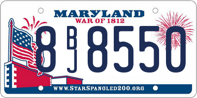MD license plate 8BJ8550