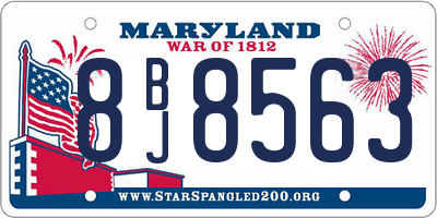 MD license plate 8BJ8563