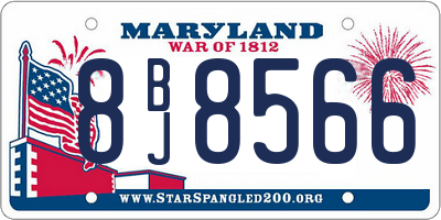 MD license plate 8BJ8566