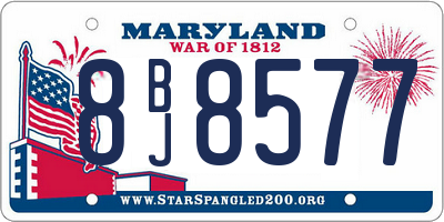 MD license plate 8BJ8577
