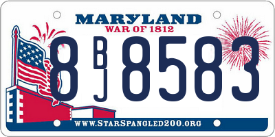 MD license plate 8BJ8583