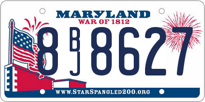 MD license plate 8BJ8627