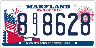 MD license plate 8BJ8628