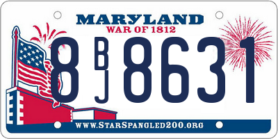 MD license plate 8BJ8631
