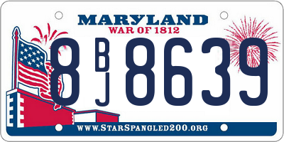 MD license plate 8BJ8639