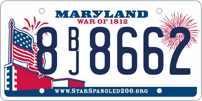 MD license plate 8BJ8662