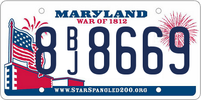 MD license plate 8BJ8669