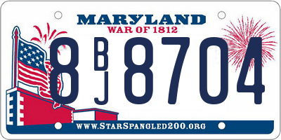 MD license plate 8BJ8704