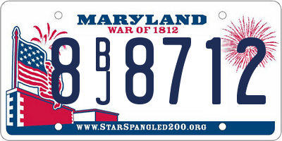 MD license plate 8BJ8712