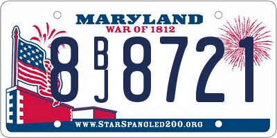 MD license plate 8BJ8721