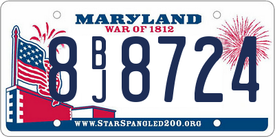 MD license plate 8BJ8724