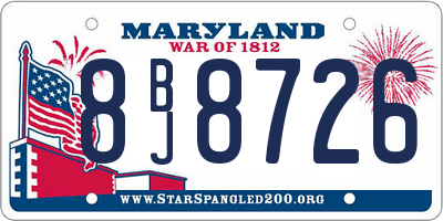 MD license plate 8BJ8726
