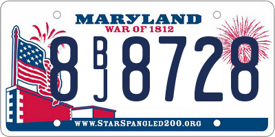 MD license plate 8BJ8728
