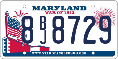 MD license plate 8BJ8729
